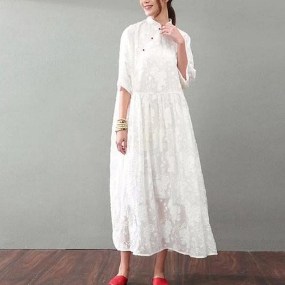 Oversized Sheer Lacy Tunic Dress - Picture 4 of 7